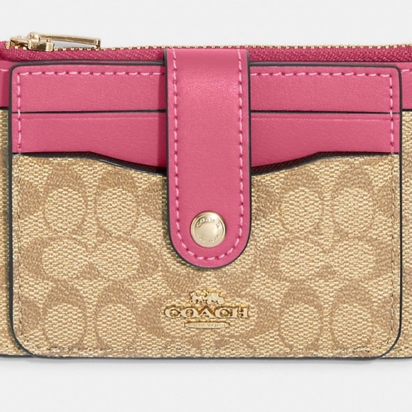 NWT Coach Attachment Card Case In Colorblock Signature Canvas - Picture 3 of 6